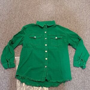 Green button 100% cotton shirt